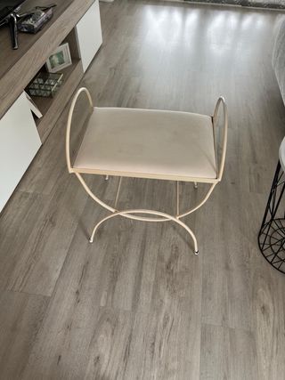 Banquito de forja blanco