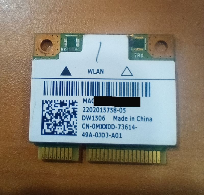 TARJETA WIRELESS DELL DW1506 WIFI 802.11 B/G/N