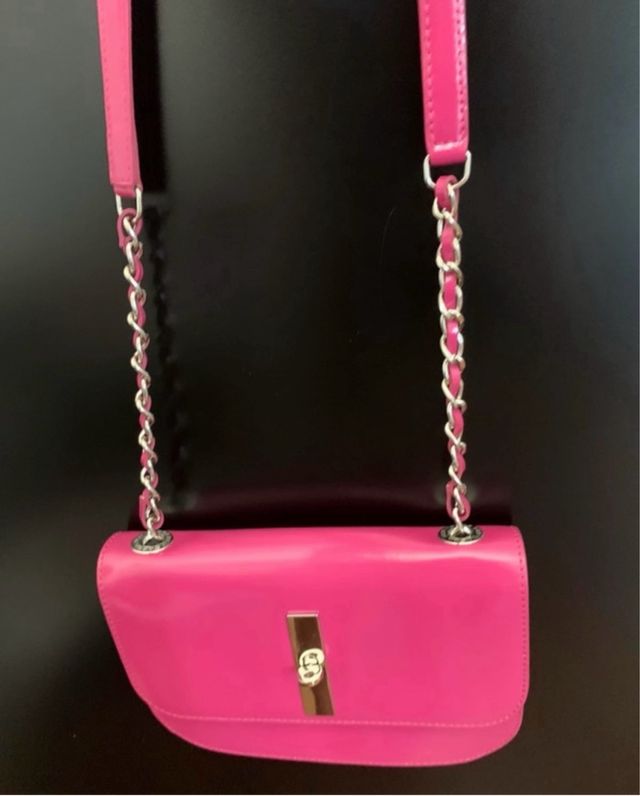 Borsa di pelle Tosca blu. fucsia.