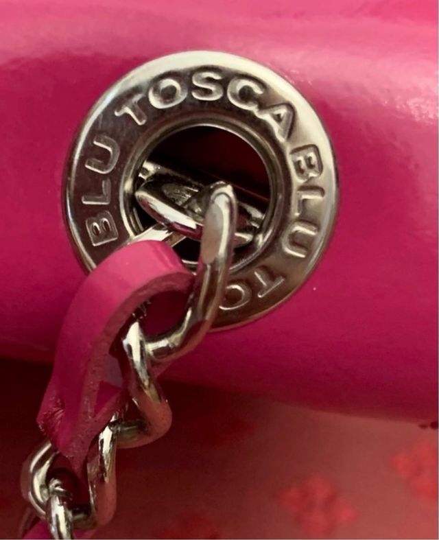 Borsa di pelle Tosca blu. fucsia.