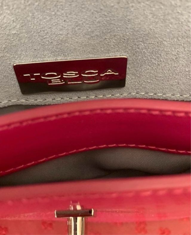 Borsa di pelle Tosca blu. fucsia.