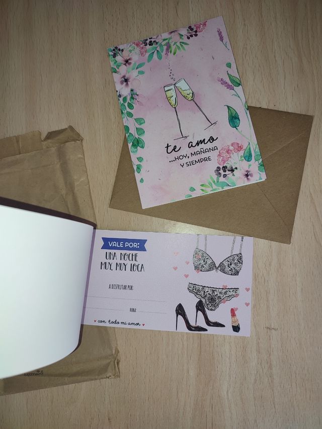 Vale de amor más tarjeta