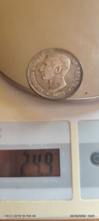 5 pesetas Alfonso XII