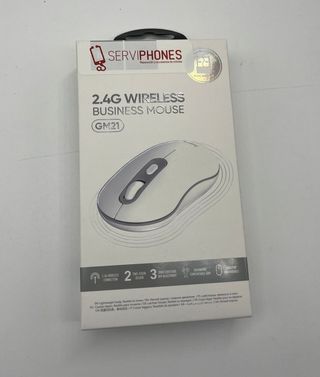 Ratón inalámbrico 2.4G, 1600 DPI, color blanco.