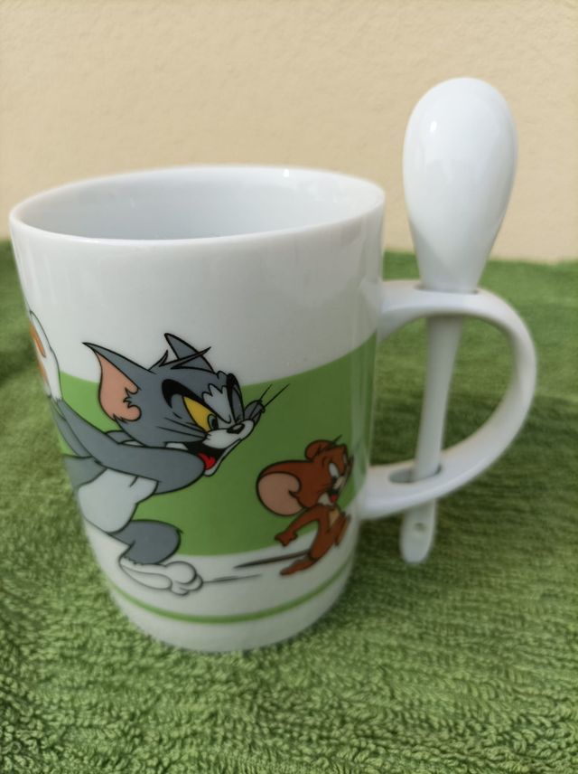 Mug in ceramica Tom & Jerry con cucchiaino