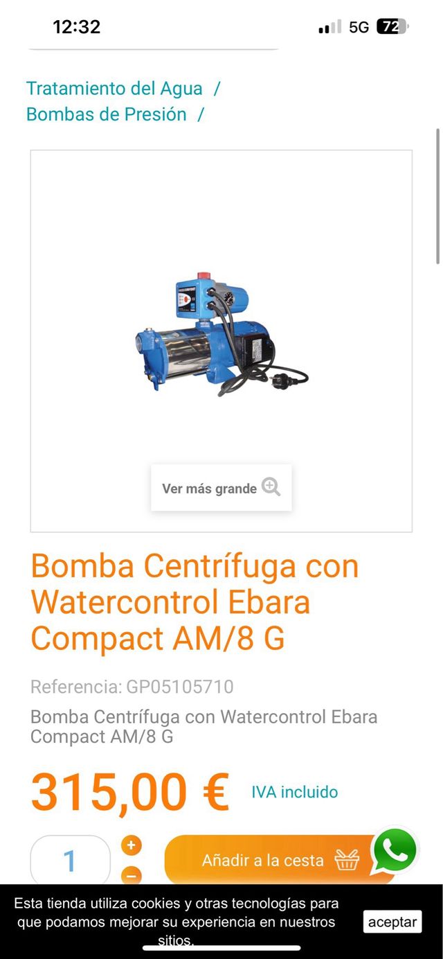 Bomba agua ebara
