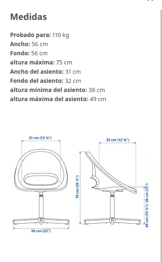 Silla escritorio niño.