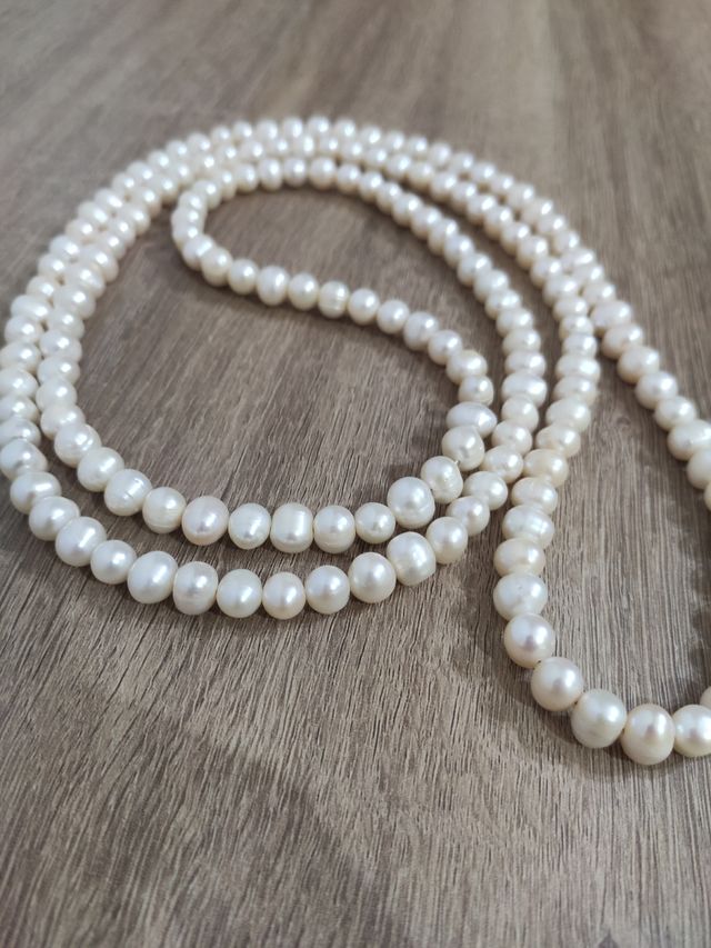 Collar largo de perlas cultivadas