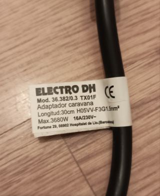 Cable 10m autocaravana con adaptador