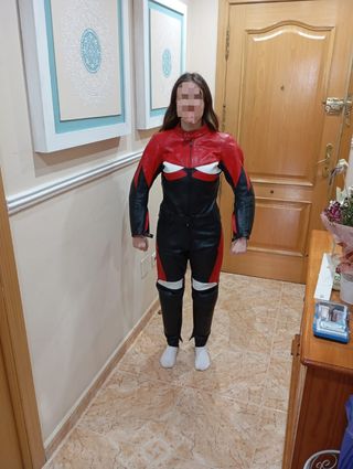 Traje de cuero para moto chica