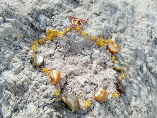 Collar gargantilla Swarovski nacar amarillo verde