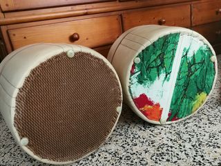2 POUFFS VINTAGE POLIPIEL.