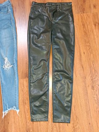 Pantalones talla 38 Polipiel y vaquero
