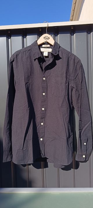 Camisa lisa azul marino HYM