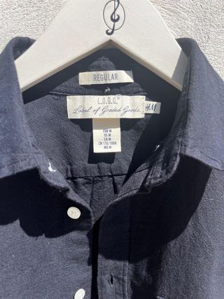 Camisa lisa azul marino HYM