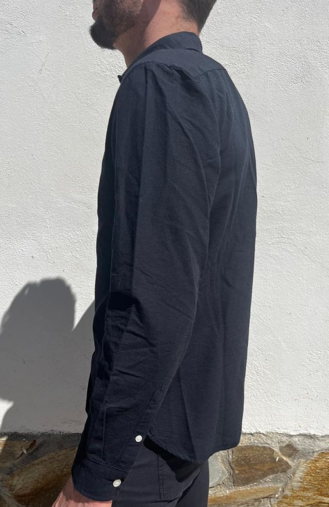 Camisa lisa azul marino HYM