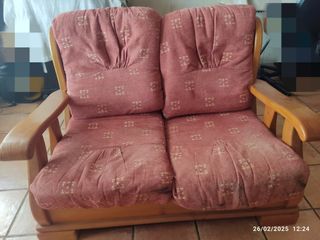 Sofa 2 plazas pino