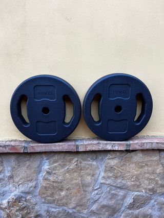 2 pesas 10 kilos gimnasio casa barra