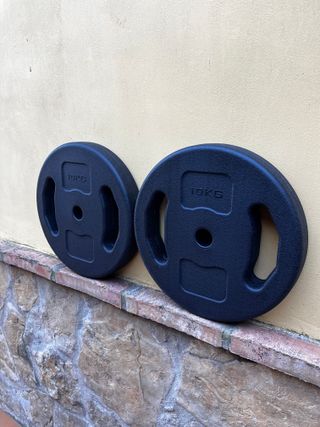 2 pesas 10 kilos gimnasio casa barra