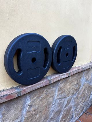 2 pesas 10 kilos gimnasio casa barra