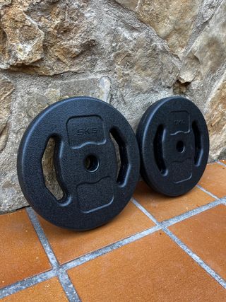 2 pesas 5kg discos gym