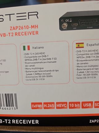 TDT DVB-T2 MASTER ZAP2610-MH