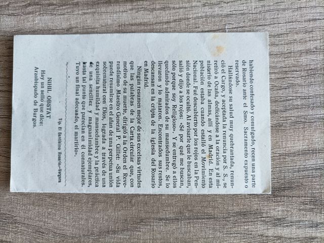 Esquela sacerdote guerra civil