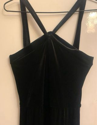 Mono de tercipelo negro Mango