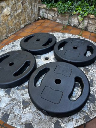 4 discos 10kg 30mm pesas entrenar gym