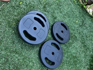 4 discos pesas 10kg 30mm para entrenar con barra