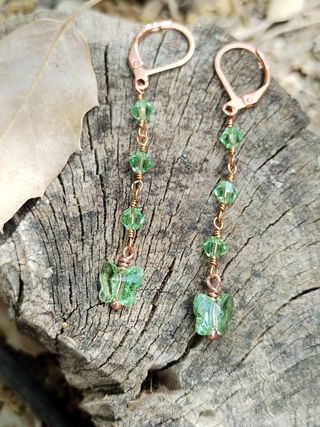 Pendientes Swarovski Mariposa verde