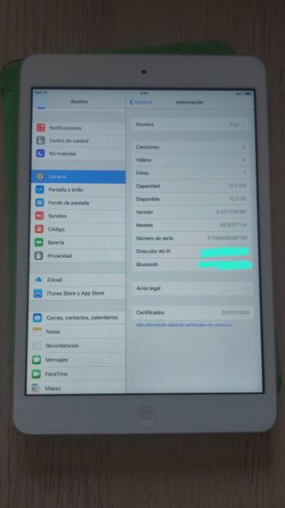 Apple iPad mini Wifi 16GB Blanco MD531TY/A