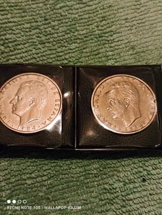 2 MONEDAS DE 100 PESETAS 1984
