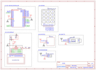 PCB con pantalla LCD, Teclado matricial y PIC18F
