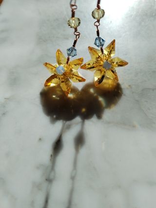 Pendientes Swarovski girasol amarillo 