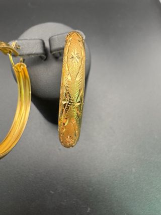 011 04 00223 ARGOLLAS LABRADAS MEDIA CAÑA ORO 18K