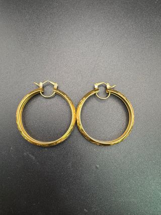 011 04 00223 ARGOLLAS LABRADAS MEDIA CAÑA ORO 18K