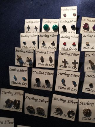 50 pairs aretes de Plata de 1a ley antigua.