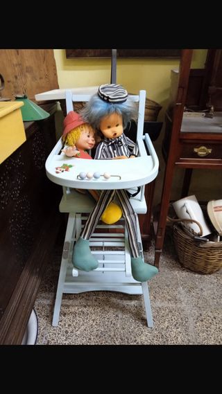 Trona de bebe con dos alturas de madera 