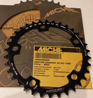 Plato Miche Grantour 34d BCD 110mm. 9/10Vel. negro
