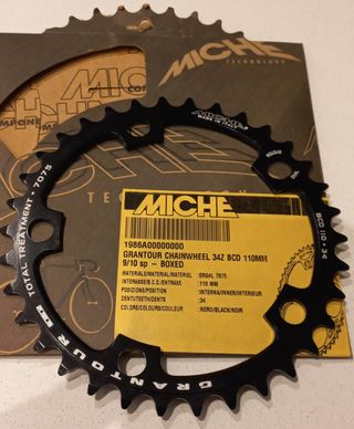 Plato Miche Grantour 34d BCD 110mm. 9/10Vel. negro