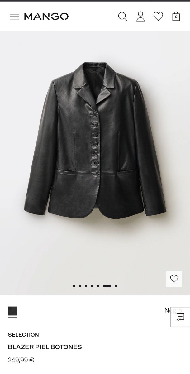 Blazer piel botones Mango NUEVA