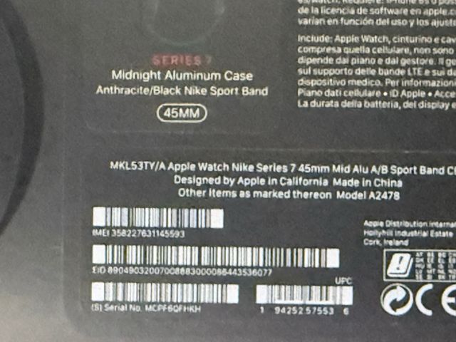 Apple watch serie 7  nike 45 mm GPS y celular