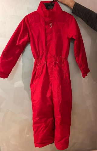 Mono esquí  niño Decathlon y guantes Salomón