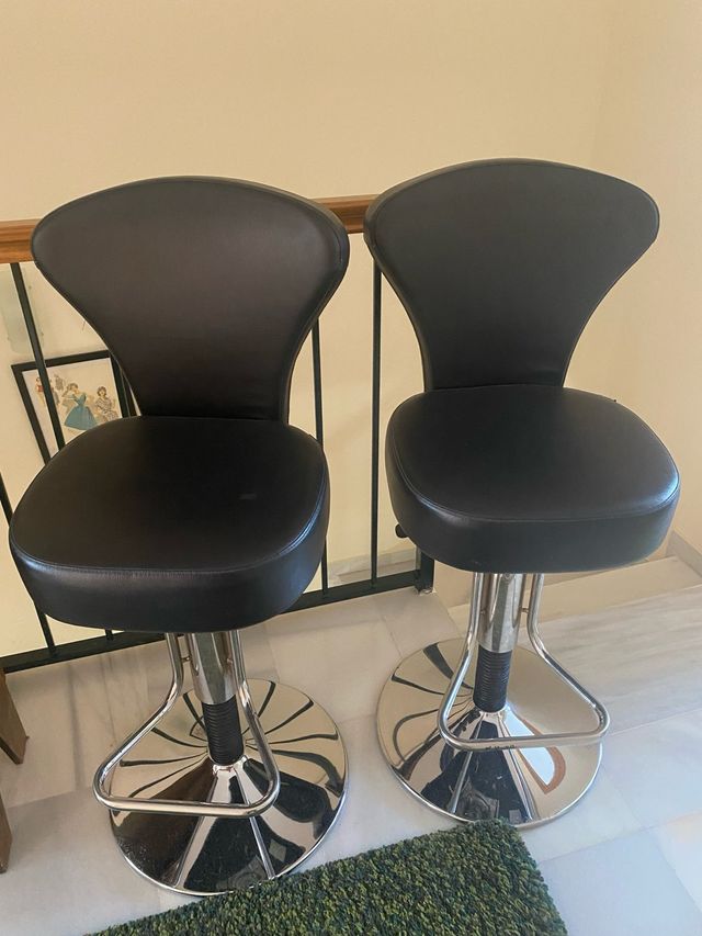 4 sillas altas barra regulables y giratorias