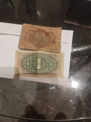 Dos billetes de peseta