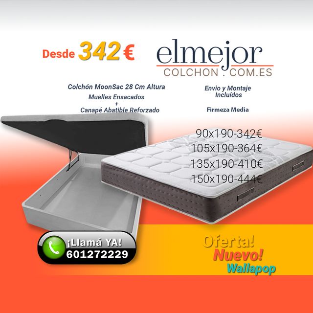 Colchon Canape Muelles Ensacados Malaga Oferta Nvo