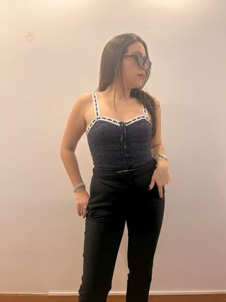 💙 Bordado con Botones - top - Talla S - Nuevo 💙