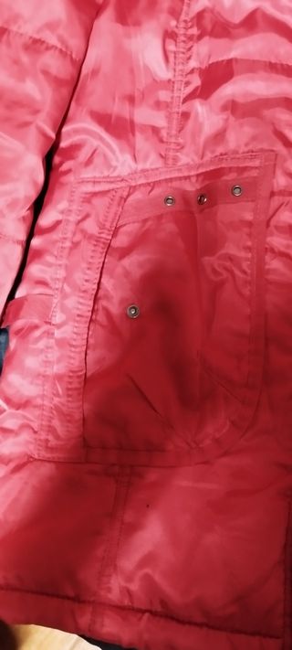 Chaqueta larga acolchada color granada,42-44