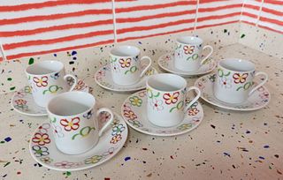 Juego café porcelana 6 servicios Vintage, Nuevo